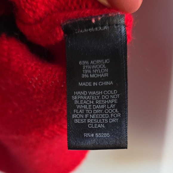 Express Bright Red Sweater with Black Star Pattern - Picture 3 of 4